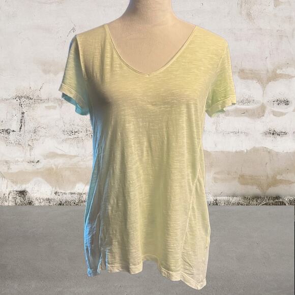 J. Jill NWT Womens Yellow Sun-Bleached Slub Tee - Size Small - Picture 1 of 4